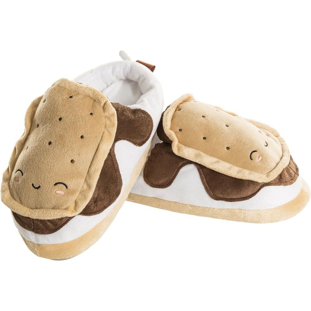 Smoko Adorable Plush S’mores Heated Slippers, Powered by USB